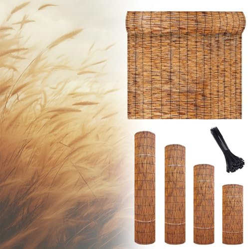 Outdoor Bamboo Fencing Roll, Natural Reed Screening, Home Decoration Fencing Covering Privacy Easy Assembly for Outdoor/Backyard/Patio/Garden(120x500cm(3.9x16.4FT))