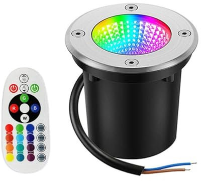 Foco Empotrable Suelo Exterior - Foco LED De Jardín De 6 W, Lámpara De Pie Empotrada RGB De 12/24 V Para Exteriores, Focos Ajustable Con Control Remoto, Luz De Pie Impermeable De Colores Para Exterior