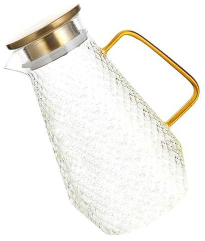 KICHOUSE Brocca in Vetro Coperchio Per Uso Domestico Brocca Per Acqua Ghiacciata Bollitore Per Bevande Di Grande Capacità Pentola Per Acqua Resistente Al Calore