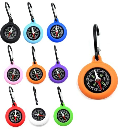 Mini Kompass Schlüsselanhänger mit Karabiner für Kinder | Nautischer Kompass, Outdoor-Nutzung, Kompakte Größe, Für Kinder, Mit Karabiner