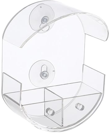 Vogelfutterstation für, Fensterbank, Vogelfutterspender für den Außenbereich, abnehmbare, auslaufsichere Lebensmittelbox aus Acryl, für den Innenbereich, Terrasse, Kinder, Beobachtung, Garten