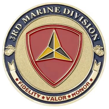 MINHBDER Monedas Conmemorativas De La 3.ª División De Marines De EE. UU., Moneda De Recuerdo Chapada En Oro, Colección De Monedas Fidelity Valor Honor Challenge, Regalos