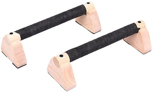 Parallettes Bodenständer – Griffe veröffentlichen, Fitnessstangen zu Hause | Stabiles Fitnessgerät mit ergonomischer Unterstützung aus Holz, Hilfe bei der Übung des Oberkörpers für das Training