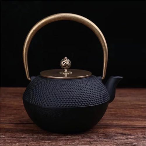 Juego De Té Teteras Tetera Té Artesanal Mango Para Amigos, Regalo Para Amantes, Decoración Del Hogar, De Hierro Fundido 1,2 L, Y Cobre Juegos De Té Para Adultos(Type-A)