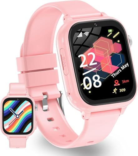 Tzzulsx 4G Montre Connectée Enfant GPS, Montre GPS Enfant Tracker avec WiFi Appel Vidéo SOS Chat Familial Jeux Mode Classe, Montre Telephone avec SIM Cadeau Filles Garçons