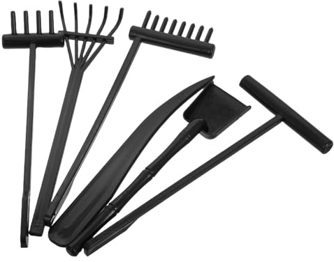 Hohopeti Lot de 6 Mini Râteaux à Sable en Plastique pour Jardin Zen, Outils de Lissage, Petit Format Léger, Ensemble pour Décoration de Table Zen, Loisirs Créatifs et Jeux D'extérieur