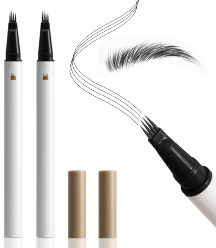 Boobeen 2 confezioni di penne per microblading delle sopracciglia, matite per sopracciglia impermeabili per donne per creare senza sforzo tratti naturali simili a peli, durata per tutto il giorno