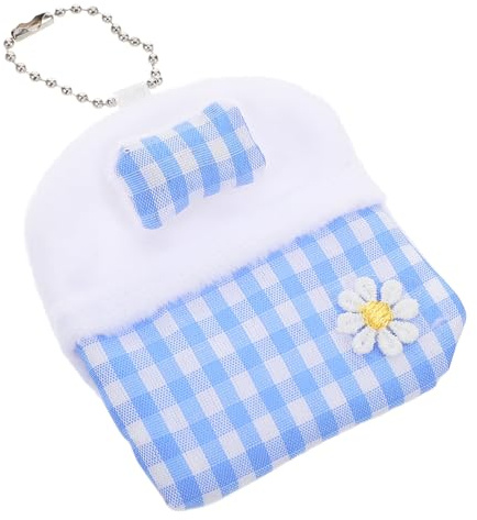 SOIMISS Niedlicher Puppenschlafsack Klein Zarter Kleiner Schlafsack für Stoffpuppen mit Kette Dekoratives Puppenzubehör für Puppenhaus und Ausflüge