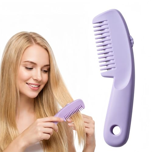 2-in-1 Hair Razor Comb for Cutting & Thinning Hair,Homeuse Hair Cutting Comb and Split End Trimmer,Professional H/air Triming C/omb and Styling Tool,Razor C/omb for Cutting H/air(Purple)
