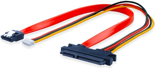 ELFJMZP Cable de alimentación y datos SATA PH2.0 de 4 pines a 7 + 15 pines 2 en 1 adaptador SATA III 6 Gbps para disco duro SSD unidad óptica PC fuente de alimentación placa base