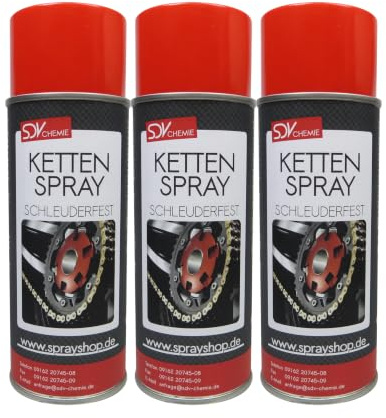 SDV Chemie Kettenspray transparent 3x 400ml | Motorrad, O-Ring, Haftschmiermittel, Kettenschmierstoff