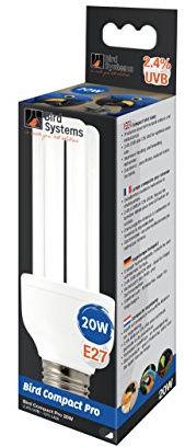 Aquarium Systems 317000 Bird Compact Lamp Pro - 2.4% UVB, 20 W