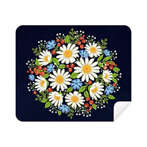 DIYthinker Weiße Chrysantheme Blätter, Obst, Blume Telefon Bildschirmreiniger Gläser Reinigungstuch 2Pcs Suede Fabric