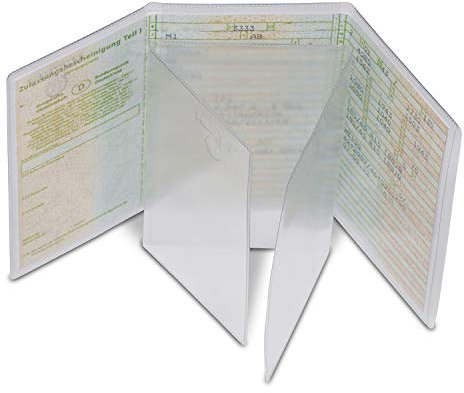 Nekava 2 Stück Fahrzeugschein Hülle – wasserdichte KFZ-Schein Hülle für Auto – transparente PVC Ausweishülle für Zulassungsschein & KFZ-Dokumente