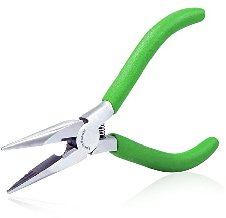 SPEEDWOX Mini Long Nose Pliers 5-1/2 Inches Chain Nose Pliers with Wire Cutter Long Needle Nose Side Cutters Serrated Jaw Precision Jewelry Making Tool for Handcraft Hobby DIY Jewelry Work