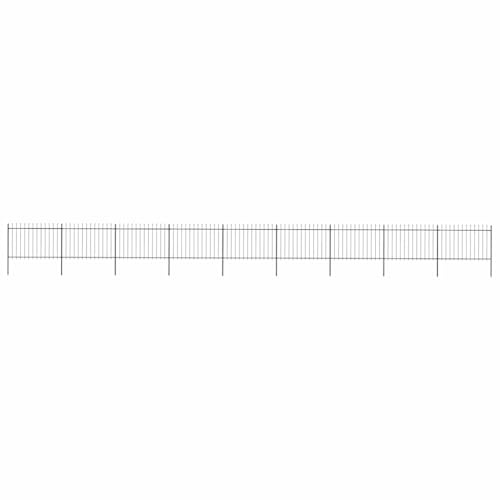 vidaXL Gartenzaun mit Speerspitze Stahl 1603,5 x 120 cm Schwarz