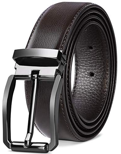NEWHEY Herren Gürtel Leder Männer Ledergürtel Business Anzug Jeans Gurtel Verstellbar Schwarz Braun 32mm Breit
