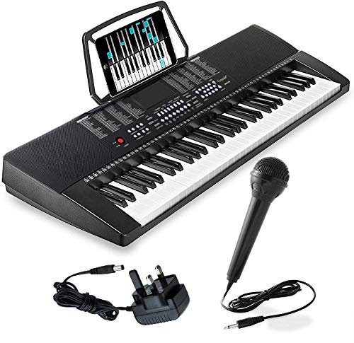 Crystals® 61 Keys, Electronic Teaching Piano Keyboard, Digital Music Instrument Piano & Microphone