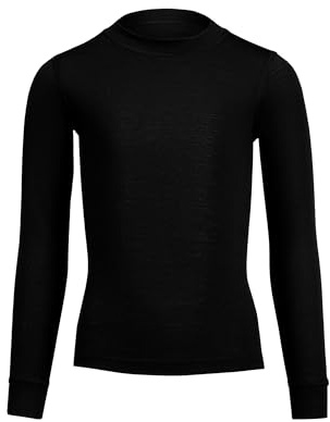 menique 100% Merinowolle Kinder Thermo Langarmshirt, Funktionsunterwäsche, Atmungsaktiv, Outdoor Shirt für Jungen & Mädchen, Wandern, Reisen, Radfahren, Sport, Unterhemd