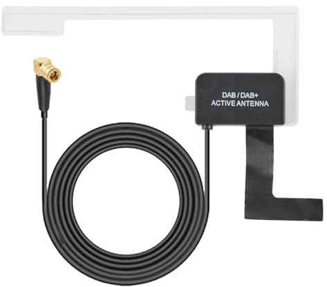 Vecys Active DAB DAB + Autoradio Antenne Glasmontage Patch Antenne SMB Adapter FM/AM Radioantenne RG174 3 m 9.8 ft Kabel kompatibel mit Digital Radio Pioneer Clarion Kenwood Alpine JVC…