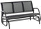 Outsunny 3-Seat Glider Rocking Chair for 3 People Garden Bench Patio Furniture Metal Frame, Black