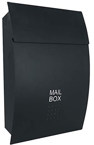 FYZS Outdoor Mailbox, Vorschlagsbox, Wandmontage Postfach, Post-Post-Mailbox, wasserdichtes Postfach mit Verschluss, große Kapazität, schwarz (Color : Black)