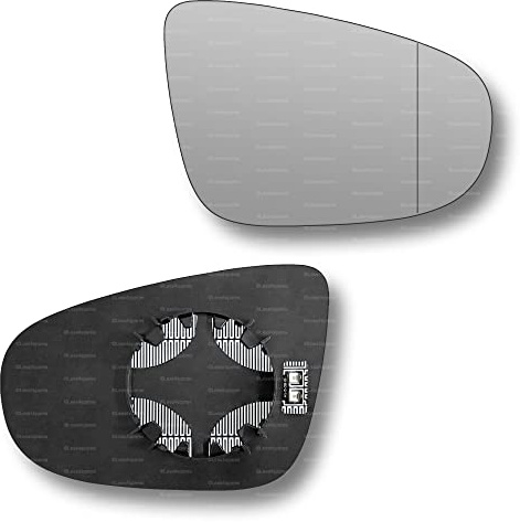 Less4spares Replacement Wing Mirror Glass Right Compatible with VW Golf 2009-2012 CLIP-ON Driver Off side Heated with Blind Spot