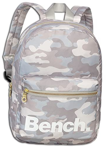 Bench kleiner Damen Rucksack Frauen Daypack Backpack 64158, Farbe:Hellgrau/Weiss