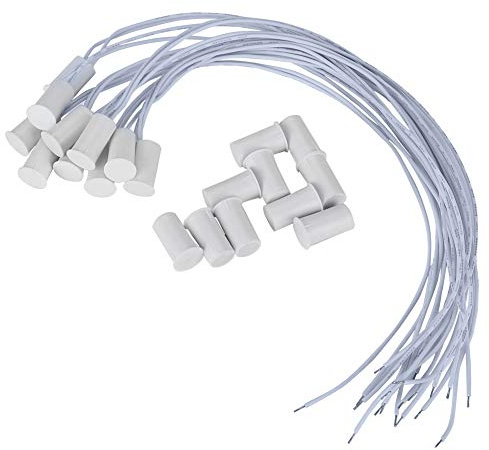 Sensor de Contacto de Puerta Reedkontakt Empotrado 10 uds. Sensor de Ventana de Puerta con Cable, Sensores Magnéticos para de Alarma para el Hogar