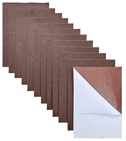 Jtnohx Feltro Adesivo, 11 Pezzi Tessuto Feltro Autoadesivo per L'artigianato, 20X30cm Stoffa Adesiva per Cassetto Gioielli Fai da Te(Marrone)