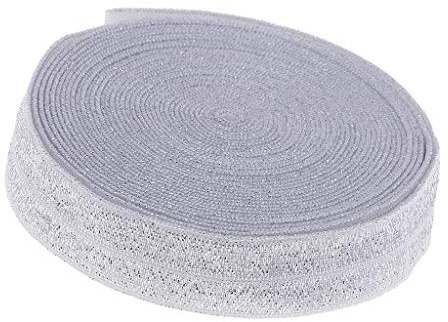 4,5 m langes elastisches Band zum Nähen mit Glitzer, dehnbar, für Kleidung, Silber