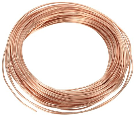 PATIKIL 66 Feet Solid Bare Copper Wire, 18 Gauge 99.9% Pure Copper Wire 1.2mm Soft Beading Wire Metal Plant Stem Ties for Jewelry Craft (20m)