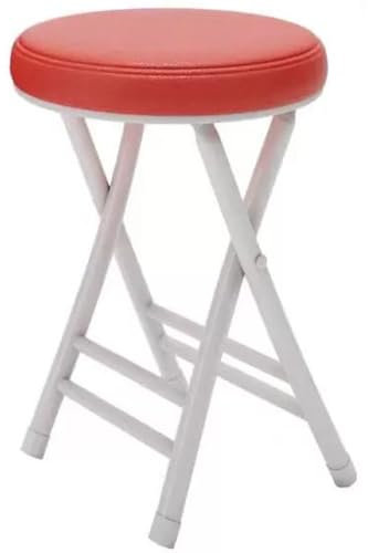 ILOOXI Klappbar Barhocker Gepolstert Barstuhl Stapelbar Klapphocker Runde Klappstuhl 150kg Kapazität Hocker Für Küche, Esszimmer, Büro(Red)