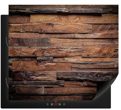 decorwelt Herdabdeckplatte aus Kunststoff Induktionsmatte Herdabdeckmatte Abdeckung Ceranfeld Holz Braun 60x52 cm Abdeckplatte Ceranfeldabdeckung Antirutschmatte Indutionskochfeld Schutz