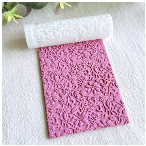 KEOKER Rodillo de Textura de Arcilla Polimérica para Hacer Aretes, Hojas de Textura, Gran Trabajo Con Cortadores (Boho)