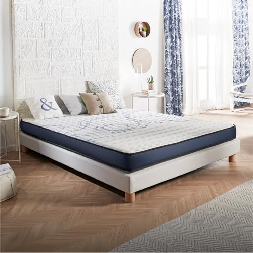 NATURALEX - Matelas PerfectDream 90x190 cm - Soutien Mousse à mémoire de Forme - Accueil Blue Latex - Confort Mi-Ferme - Respirant - 7 Zones - Réversible Face été/Hiver - Fabriqué en Europe