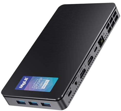 MeLE Overclock 4C Mini PC 12è Gén N100(jusqu'à 3,4 GHz) 32Go RAM 512Go Stockage Petit Ordinateur de Bureau Wi-FI 5/BT5.1/Ethernet,Triple Affichage,USB C Tout-en-Un pour Les Entreprises/Bureau/Accueil