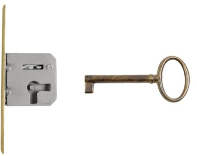 Holzando Möbelschloss Einsteckschloss mit Schlüssel 02.4014-3012 Rechts - Dornmaß 20mm - Halmlänge 45mm