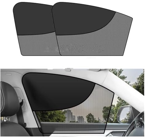 Auto Sonnenblende 2Pcs Auto Vorhänge Seite Fenster Sonnenschutz Magnet Doppel Schicht Privatsphäre Vorhang UV Block Sonnenschutz Abdeckung Für Kinder Auto Sonnenschutz(Front 2pcs)