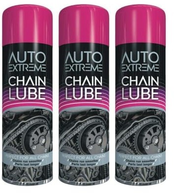 PNJB Chain Cleaner Lube Spray, Grease Oil, Lubricates, Cleans & Protects, Rust Defense, Stuck Parts Ease, Formulated for All Weather Conditions, 250ml, (3PCS)