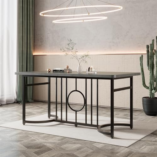 Moderner Esstisch, Sofatisch Mit U förmigen Beinen Und Metallrahmen, Küchentisch Mit Nicht Klappbarem Design Und Betonoptik，Für Wohnzimmer (ohne Stühle)