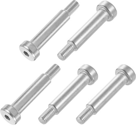 sourcing map 12Pcs 304 Stainless Steel Shoulder Bolt 8mm Shoulder Dia 30mm Shoulder Length M6 Thread Hex Socket Shoulder Bolts for Textile Hydraulic Injection Molding Machinery Industries