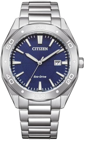 Citizen Herrenuhr, Blau, 41 mm, BM7631-52L | Analog Quartz, Kristallglas, 10 bar Wasserdicht, 180 Tage Gangreserve, Datum, Edelstahlband