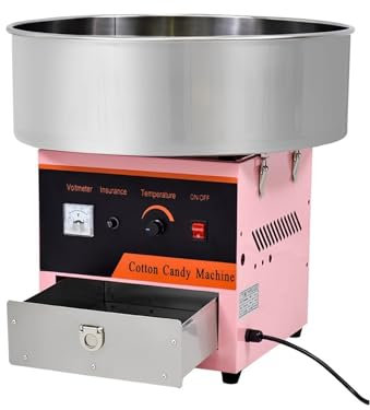 WANGHAI-666 Cotton Candy Makers Electric Cotton Candy Machine Commercial Maker with Stainless Steel Bowl Sugar Scoop and Drawer Birthday Party Candy Floss Maker