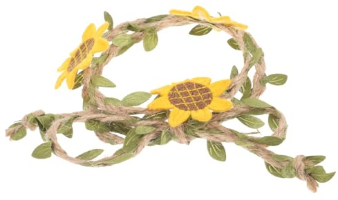 HOLIDYOYO Fermatende in Corda di Iuta Fibbia Decorativa a Girasole, Fermatenda Elegante in Metallo, Accessorio per Tende da Casa Stile Minimalista, Facile da Installare, per Decorazione Finestra