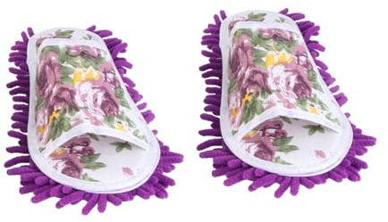 HIAKDOFT Zapatillas Pantuflas para Limpiar Pisos Mopa Pantuflas De Interior para Quitar Polvo para Fregar Suelos Casa Color Floral