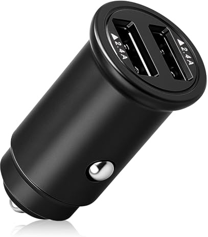 24W Zigarettenanzünder USB Ladegerät,Dual USB Port Auto Ladegerät, Kompakter Dual USB Adapter 12V/24V, Schnelles und sicheres Aufladen für Smartphones, Tablets und mehr