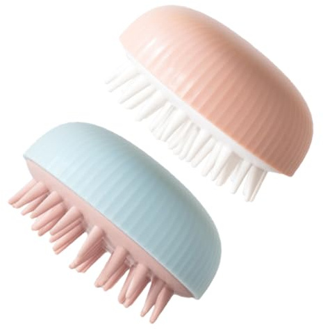 LOLIPPYY 2 Stück Silikon Kopfhautpeeling Pads für Friseursalons und Dusche Haarshampoobürste mit Erhöhter Reibung und Sanfter Reinigung zur Linderung von Juckreiz