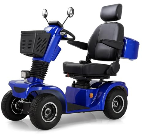 STW Emobile Seniorenmobil Urban Hopper Senior, 500W Motor, 48V/20Ah Akku, Drehbarer Sitz 44cm,120kg, 142x64x138cm, Blau, 6km/h