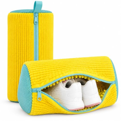 2 Pack Shoe Washing Machine Bag for Washer & Dryer, Trainer Washing Machine Bag, Reusable Shoe Bag for Washing Machine with Zipper, Microfiber Mesh Bag for Trainers & Sneakers (39x19cm)
